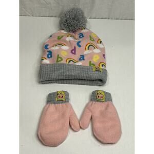 Cocomelon Toddler Girls' Knit Beanie Hat And Mittens Set Size 18M+(2T-5T)